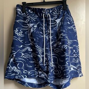 Men’s nautica swordfish swim shorts blue size L fish ocean